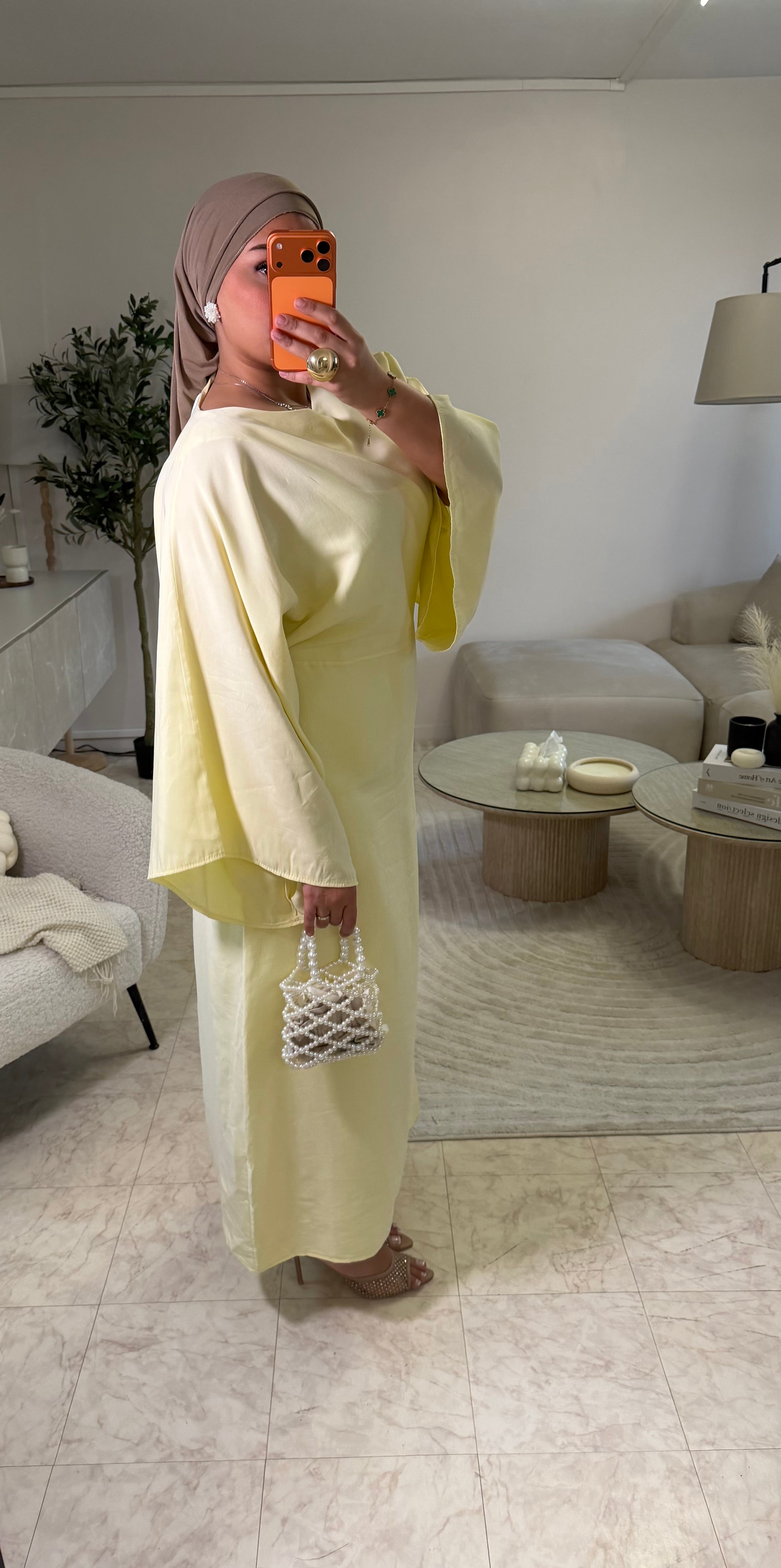 ABAYA LAYALI JAUNE