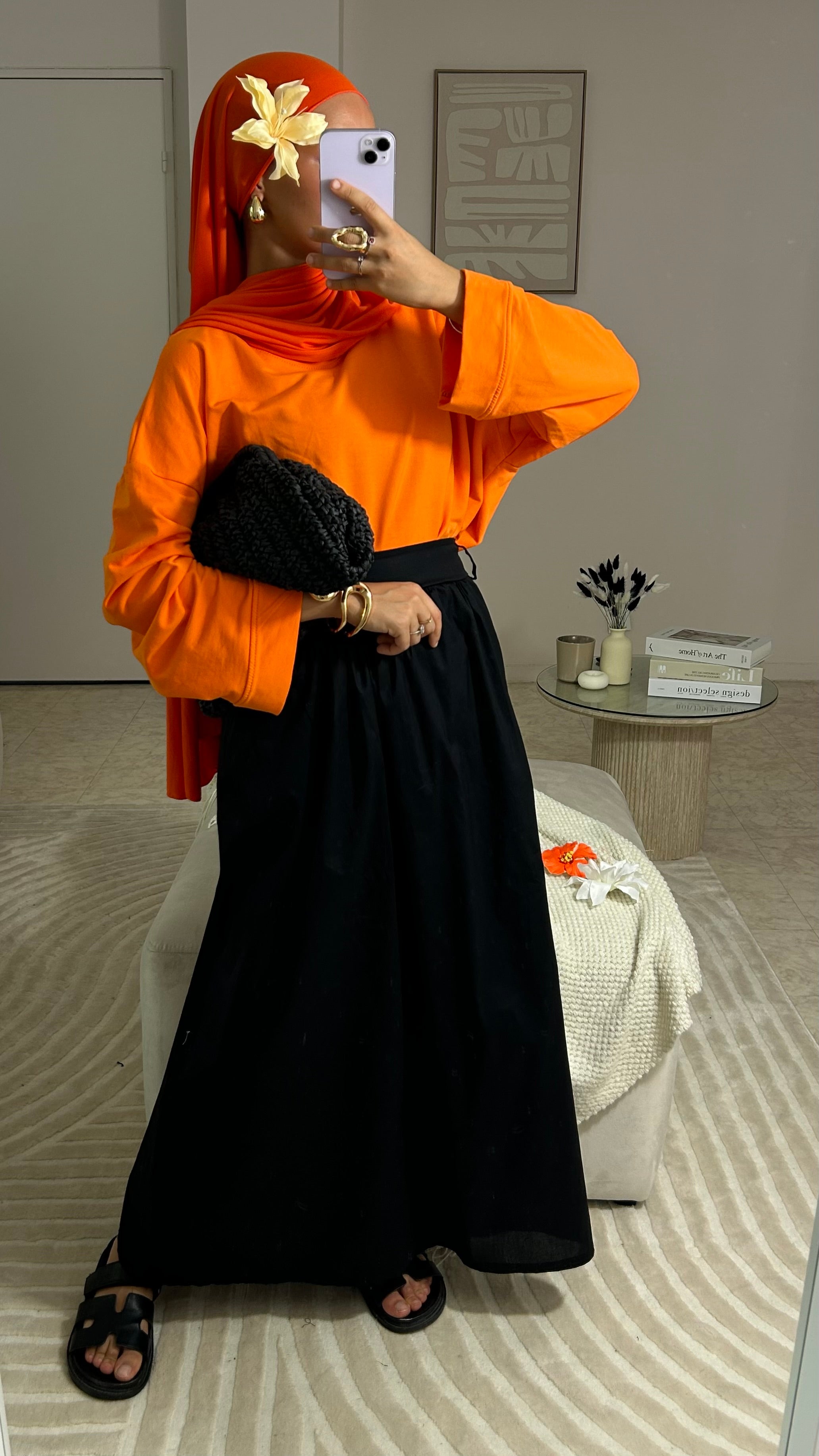 TEE SHIRT LONG BASIC ORANGE