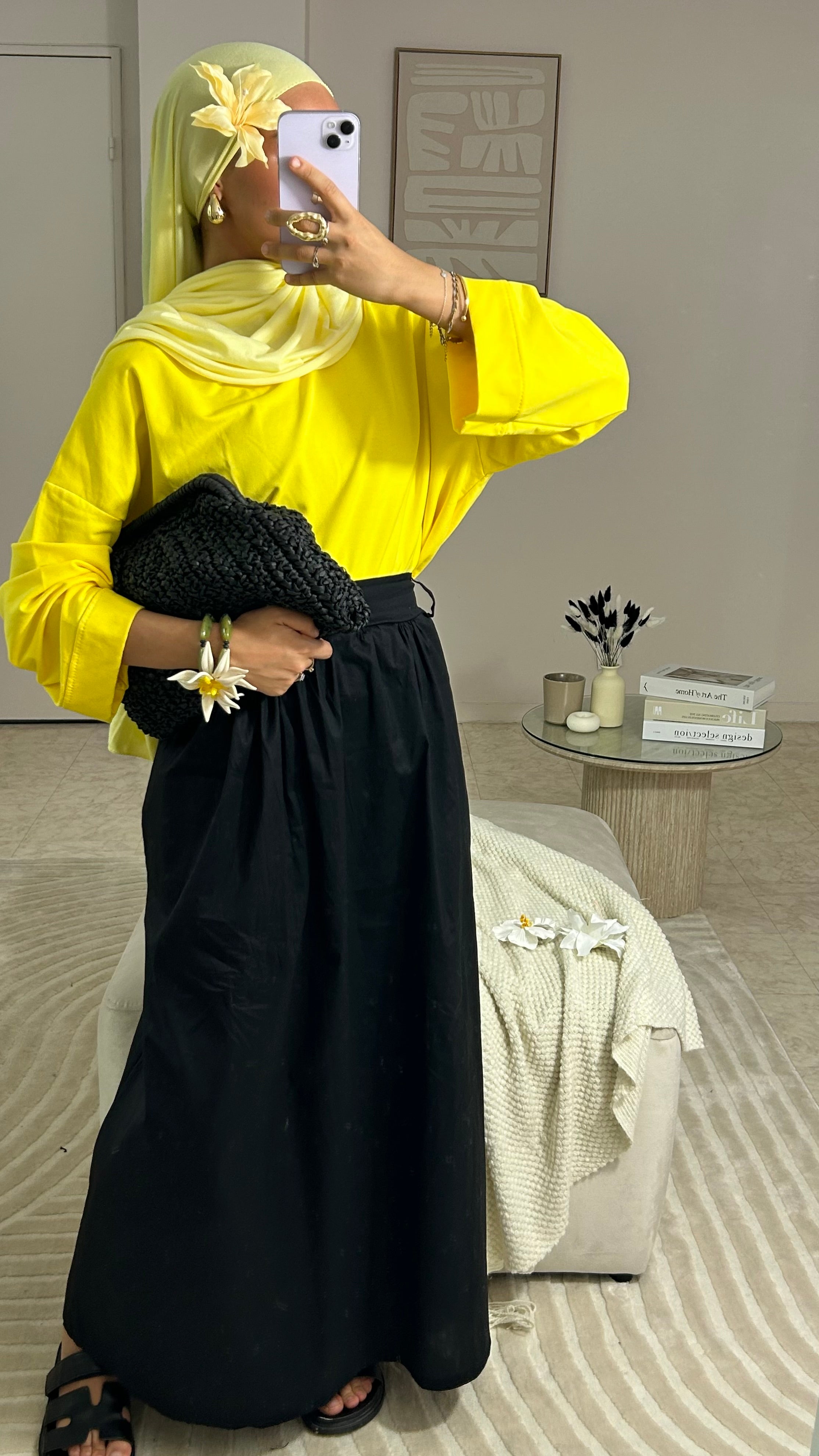 TEE SHIRT LONG BASIC JAUNE