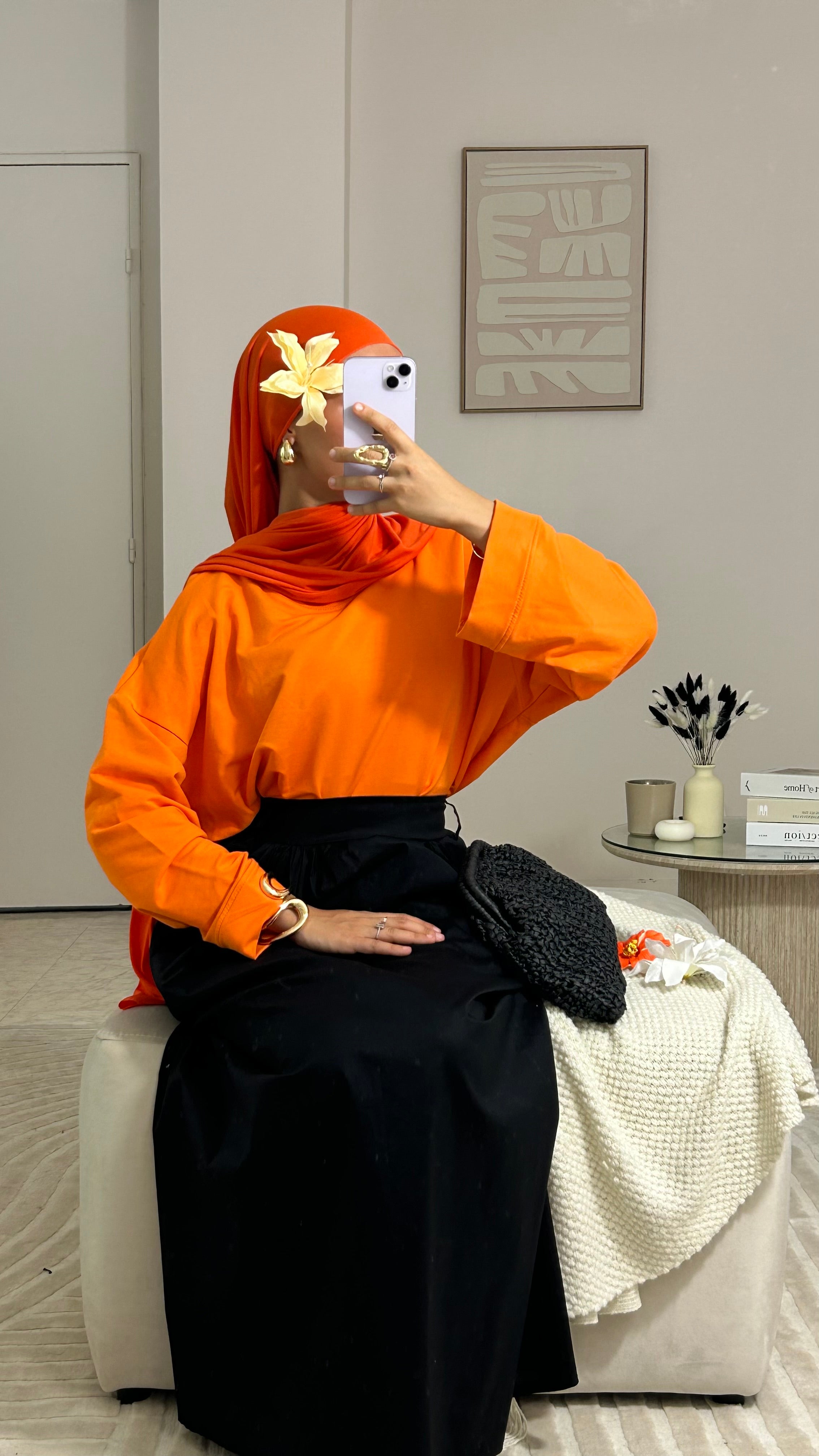 TEE SHIRT LONG BASIC ORANGE