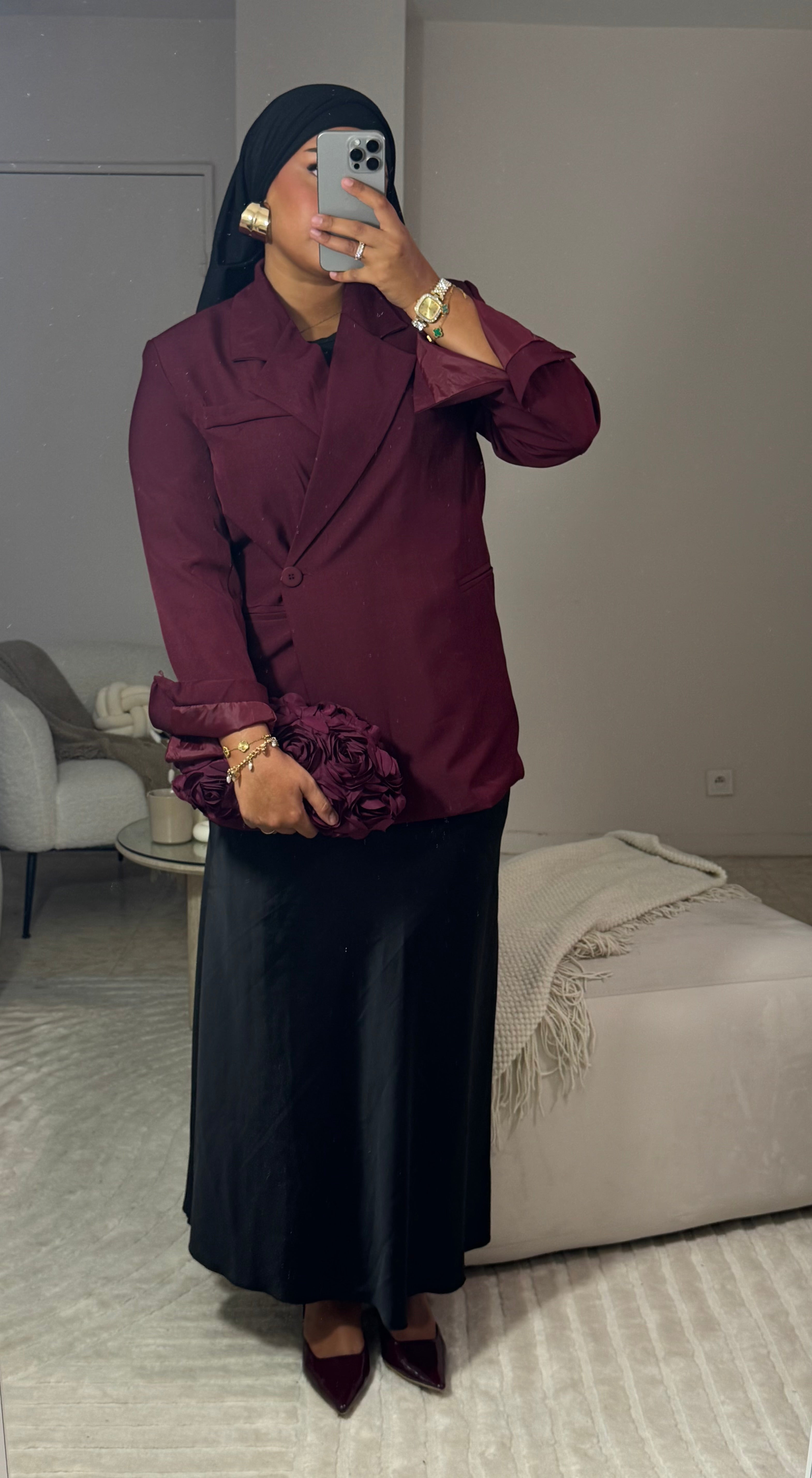 BLAZER OVERSIZE ISRA BORDEAUX