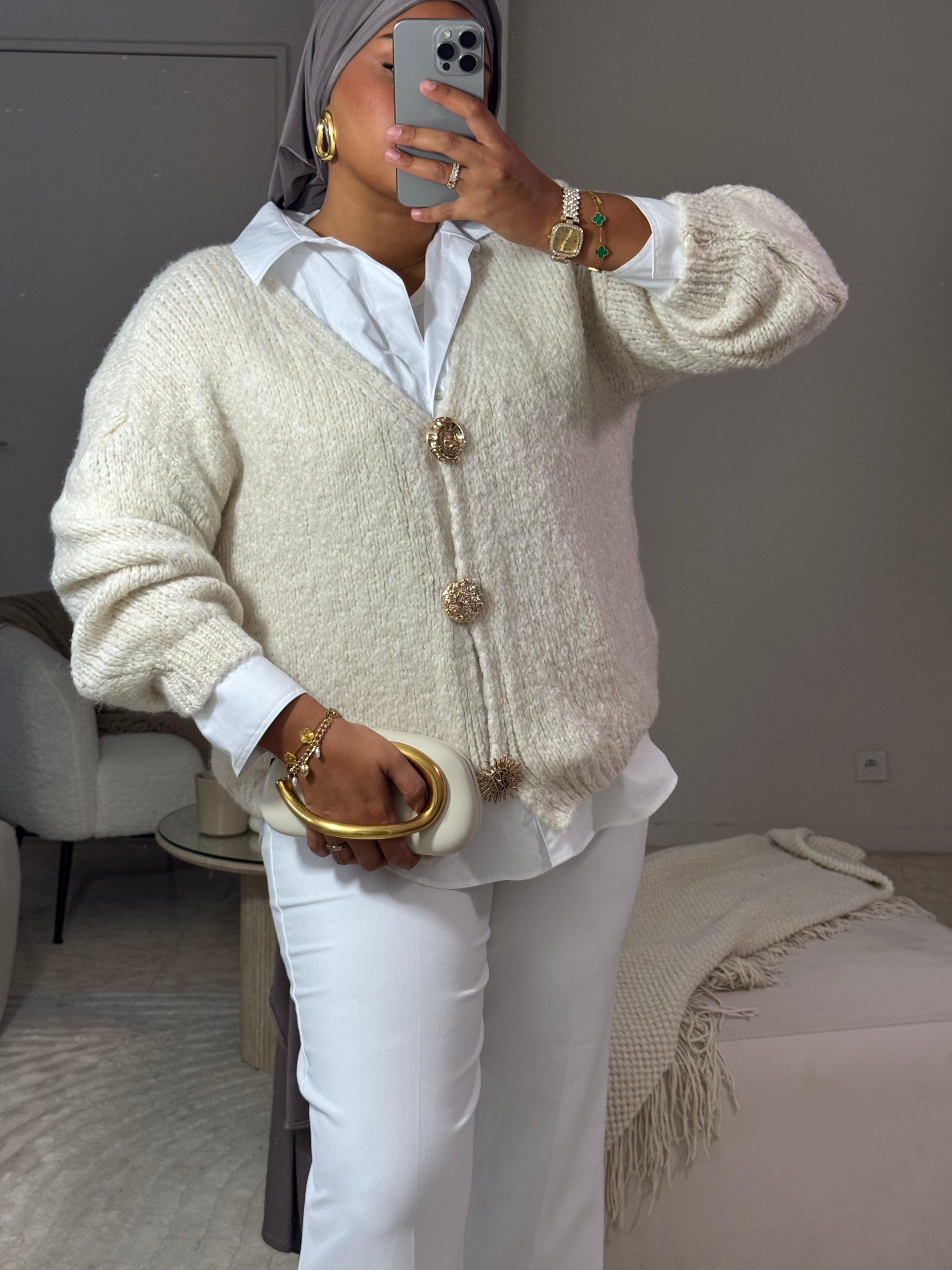 PULL / CARDIGAN YASNA BEIGE