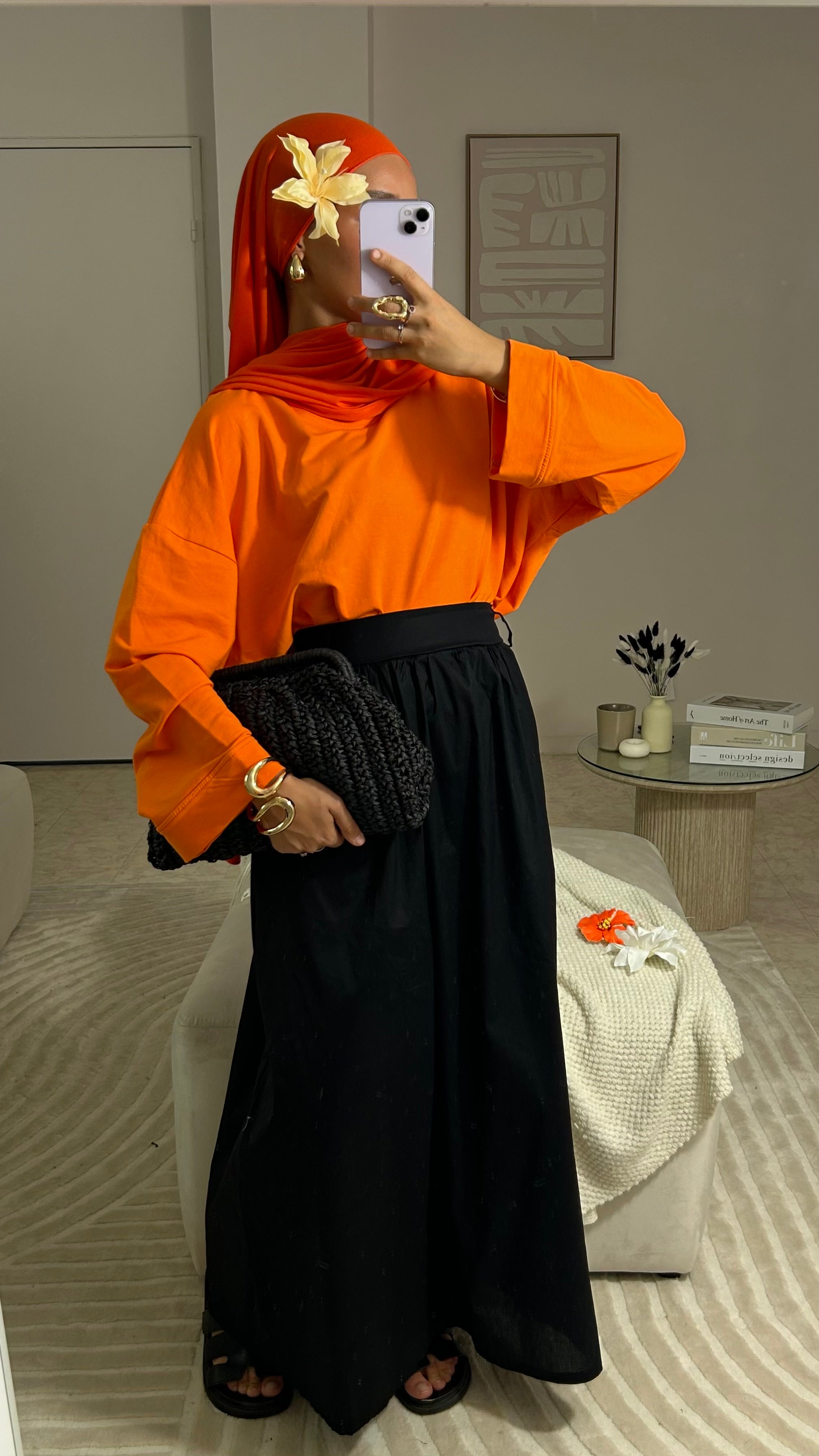 TEE SHIRT LONG BASIC ORANGE